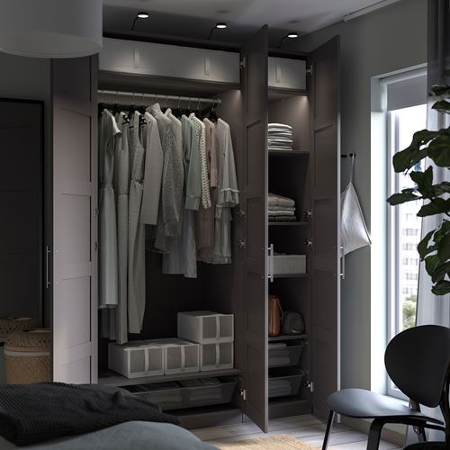 IKEA - PAX/BERGSBO, PAX wardrobe, dark grey, 150x60x236 cm