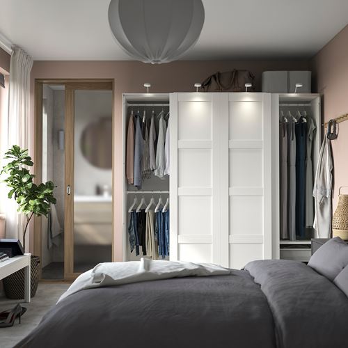 IKEA - PAX/BERGSBO, PAX sliding door wardrobe, white, 200x66x201 cm