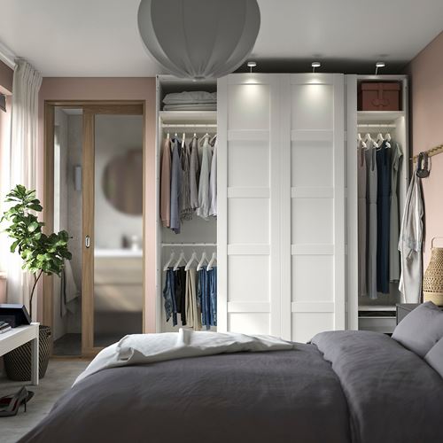 IKEA - PAX/BERGSBO, PAX sürgü kapaklı gardırop, beyaz, 200x66x236 cm