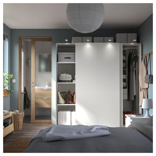 IKEA - PAX/HASVIK, PAX sliding door wardrobe, white, 200x66x201 cm