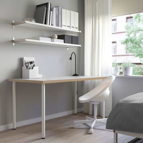 IKEA - LAGKAPTEN/ADILS, desk, white/anthracite, 140x60 cm