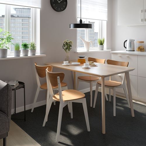 IKEA - NORDMYRA, ahşap sandalye, bambu-beyaz