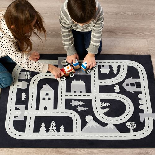 IKEA - MARKKRYPARE, kids rug, dark grey, 74x100 cm