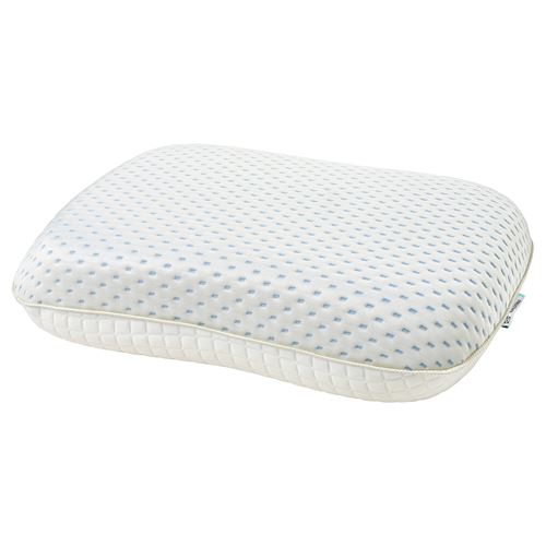 IKEA - RAMSLÖKSMAL, ergonomic pillow, blue-white, 41x52 cm