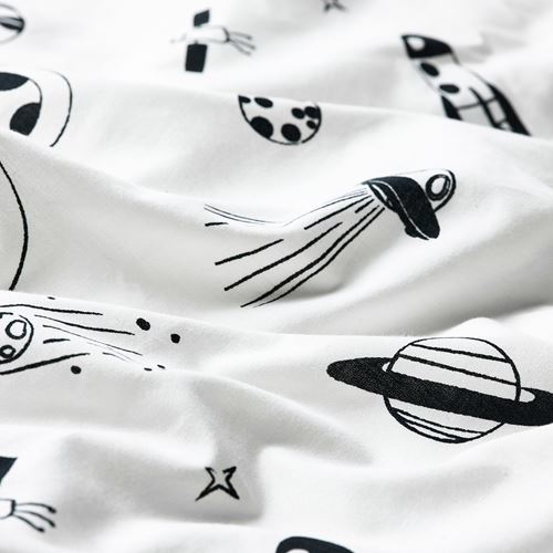 IKEA - AFTONSPARV, kids' bedding set, black-white, 150x200/50x60 cm