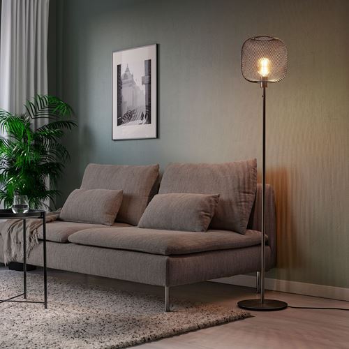 IKEA - SKAFTET, floor lamp base, nickel-plated