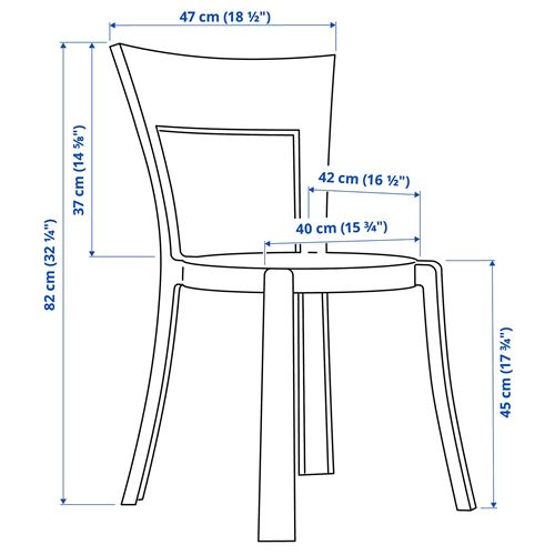 IKEA - STEIN, plastic chair, transparent grey