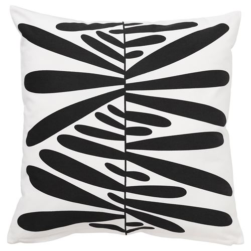 IKEA - MAJSMOTT, lace pillow cover, off white-black, 50x50 cm