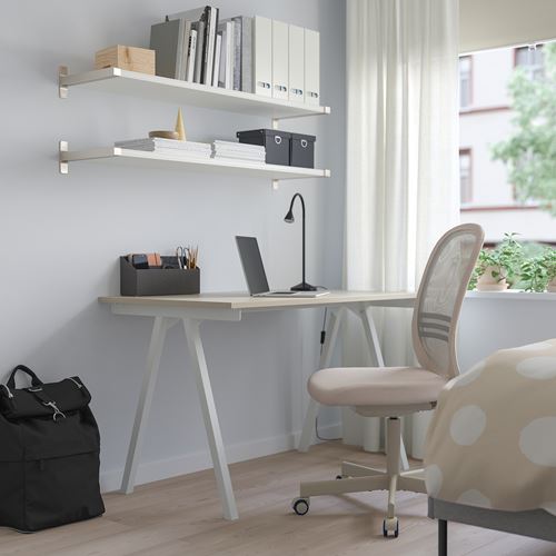 IKEA - TROTTEN, desk, beige-white, 120x70 cm