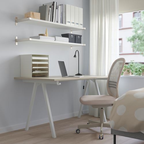 IKEA - TROTTEN, desk, beige-white, 140x80 cm