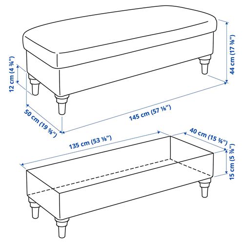 IKEA - ESSEBODA, saklama gözlü puf, knaback açık bej