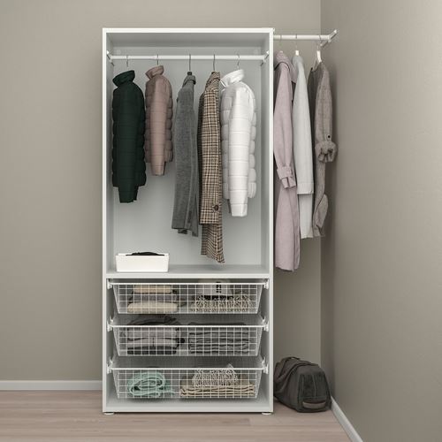 IKEA - PLATSA/FONNES, PLATSA wardrobe, white, 110-127x57x181 cm