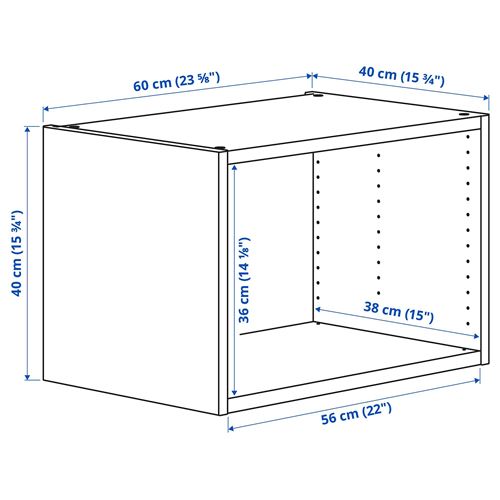 IKEA - PLATSA, wardrobe frame, white, 60x40x40 cm