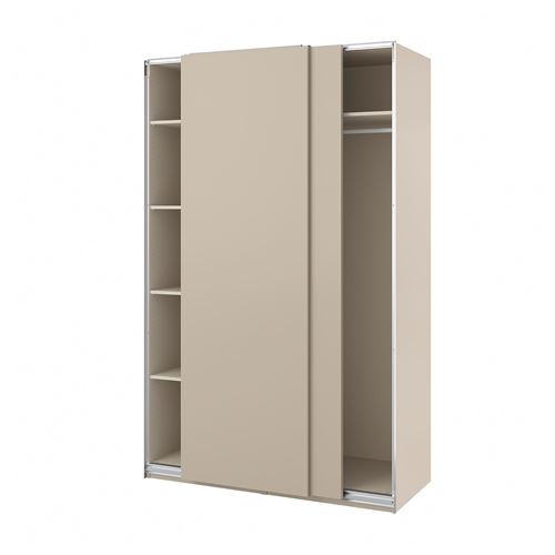 IKEA - PAX/HASVIK, PAX sliding door wardrobe, beige, 150x66x236 cm