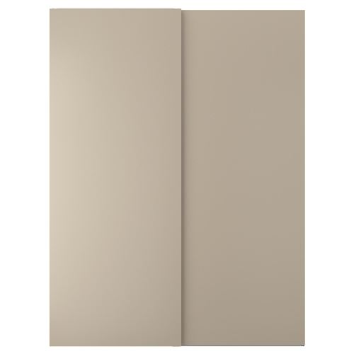 IKEA - HASVIK, pair of sliding doors, grey/beige, 150x201 cm