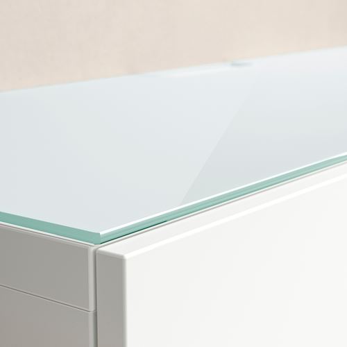 IKEA - BESTA, top panel, glass white, 120x40 cm