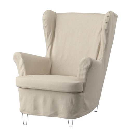 IKEA - STRANDMON, armchair cover, risane natural