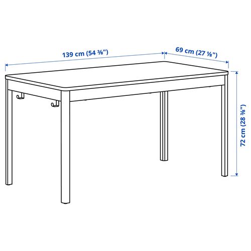 IKEA - IDASEN, underframe for table top, dark grey, 139x69x72 cm