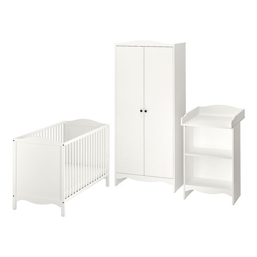 IKEA - SMAGÖRA, nursery furniture set, white, 60x120 cm