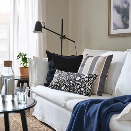 IKEA - SANDMOTT, lace pillow, black-white, 30x58 cm