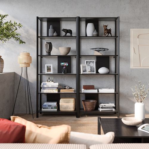 IKEA - JATTESTA, Open Shelving Unit, black, 160x194 cm