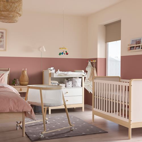 IKEA - ALSKVARD, bassinet, birch/white, 40x73 cm