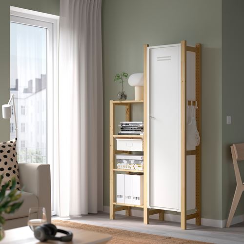 IKEA - IVAR, shelving unit with cabinet, pine/white, 92x30x179 cm