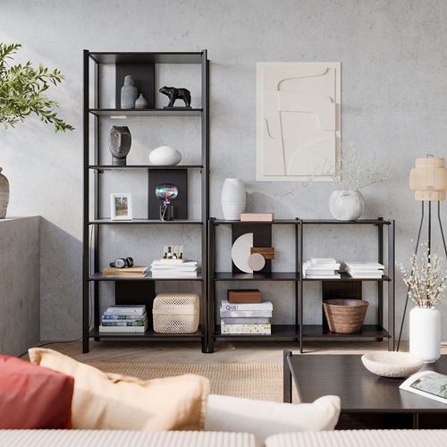 IKEA - JATTESTA, Open Shelving Unit, black, 200x194 cm