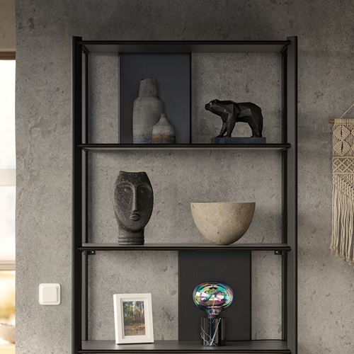 IKEA - JATTESTA, Open Shelving Unit, black, 80x195 cm