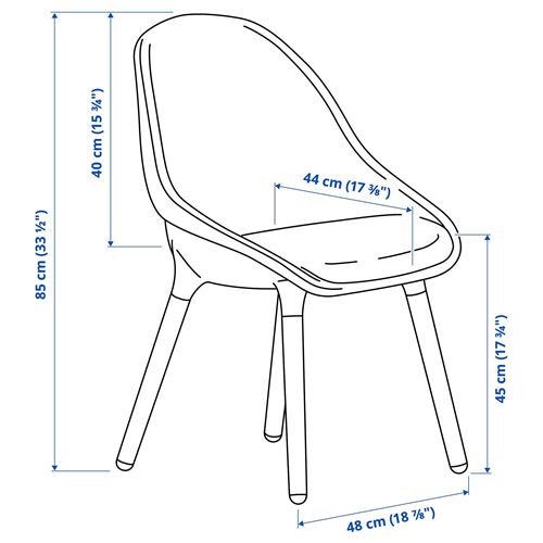 IKEA - BALTSAR, plastik sandalye, beyaz-kayın