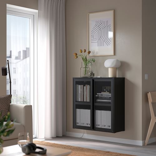 IKEA - IVAR, cabinet with door, black, 80x83 cm