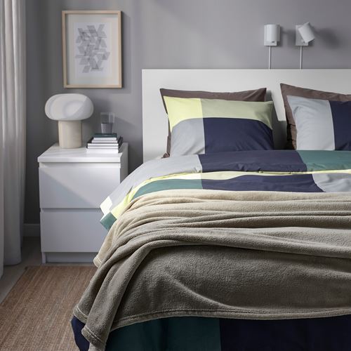 IKEA - TRATTVIVA, bedspread/blanket, light grey, 230x250 cm