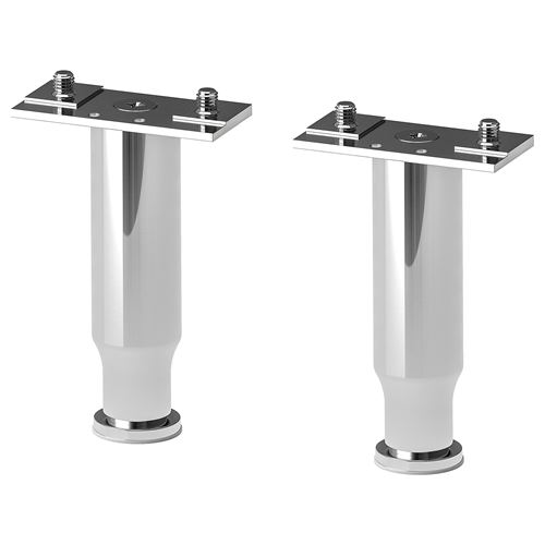 IKEA - ALMAAN, cabinet leg, shiny-stainless steel, 12/20 cm