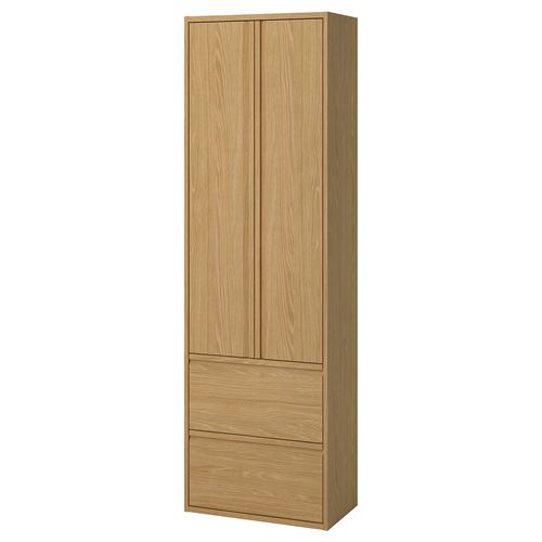 IKEA - ANGSJÖN, bahtroom high cabinet, oak effect, 60x35x195 cm