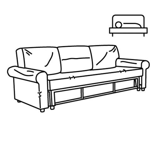 IKEA - VRETSTORP, 3'lü yataklı kanepe iskeleti, renksiz