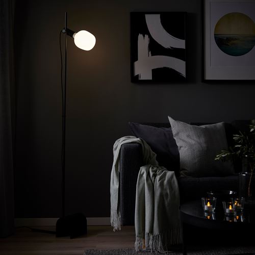 IKEA - HARSLINGA/TRADFRI, floor lamp, black