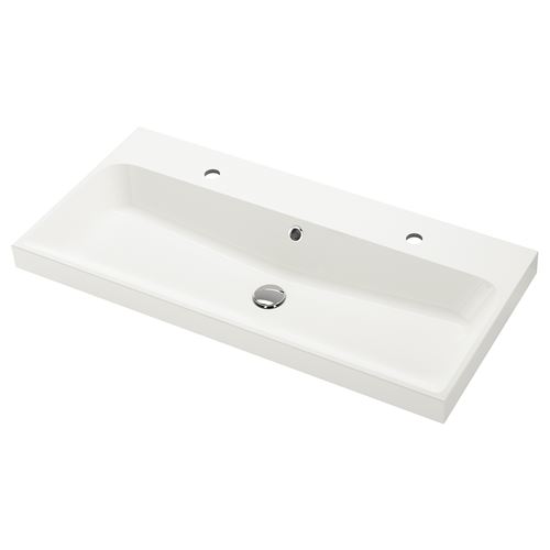 IKEA - BACKSJÖN, lavabo, beyaz, 100x48 cm