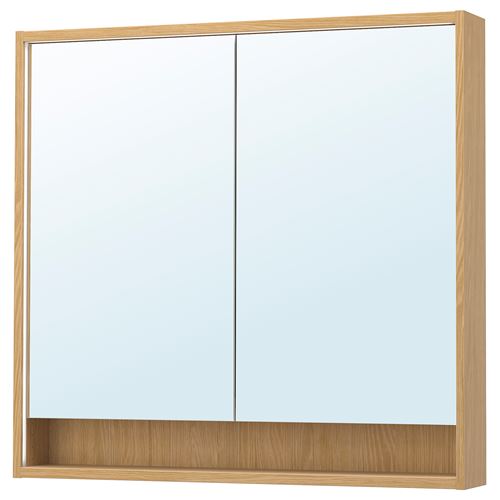 IKEA - FAXALVEN, bathroom wall cabinet, oak effect, 100x15x95 cm