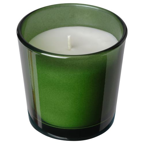 IKEA - VINTERFINT, scented candle in glass, green, 25 hr