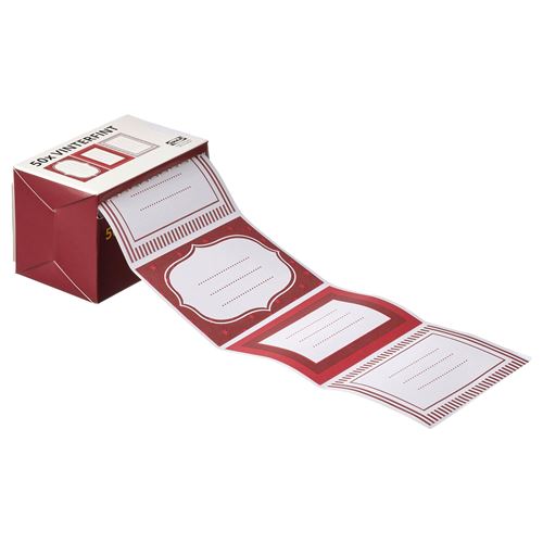 IKEA - VINTERFINT, adhesive labels, red/white