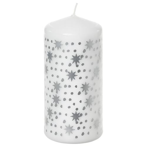 IKEA - VINTERFINT, block candle, silver-colour, 45 hr