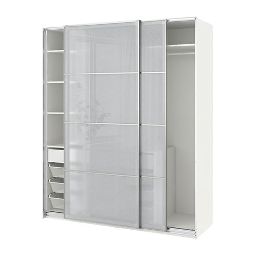 IKEA - PAX/SVARTISDAL, PAX sliding door wardrobe, white paper effect, 200x66x236 cm