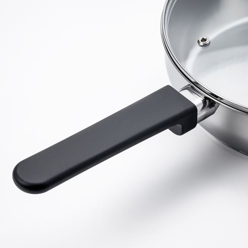 IKEA - MIDDAGSMAT, saute pan, glass/stainless steel, 24 cm