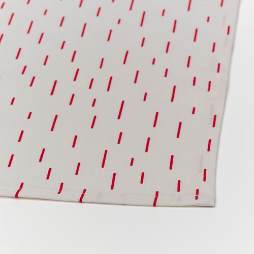 IKEA - SNÖKRABBA, tablecloth, bright red patterned-white, 145x240 cm