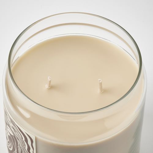 IKEA - GLANSLIND, scented candle in glass, light beige, 70 hr