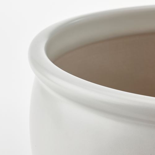 IKEA - AMBRARÖNN, concrete plant pot, white, 19 cm