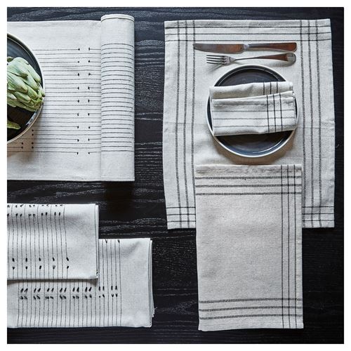 IKEA - VARARV, place mat, dark gray-natural, 35x45 cm