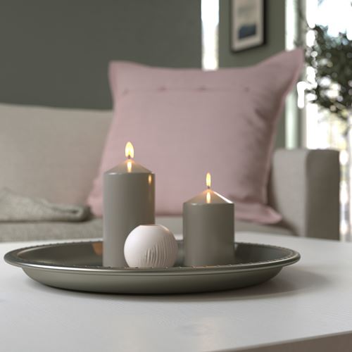 IKEA - BLODOLVON, candle dish, grey, 34 cm