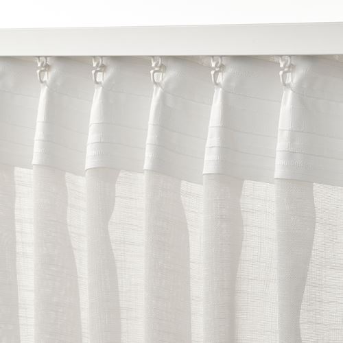 IKEA - HALLEBRACKA, sheer curtains, 1 pair, white, 145x300 cm