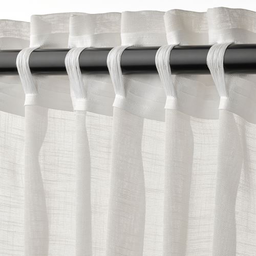 IKEA - HALLEBRACKA, sheer curtains, 1 pair, white, 145x300 cm